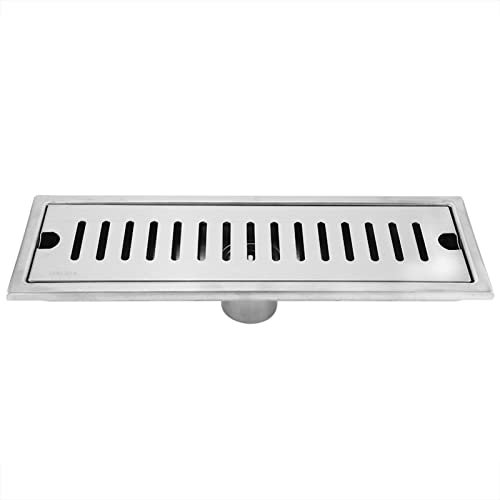 Drenaje del Piso de la Ducha del Baño, Cubierta de Rejilla de Drenaje de Aguas Residuales Rectangular de Flujo Grande de Acero Inoxidable para el Baño del Hogar (Drenaje