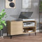 Sufrk Meuble porte-disques chêne Sonoma 84,5 x 38 x 48 cm, en bois multicouche, support pour platine vinyle, support pour platine disque avec espace de stockage