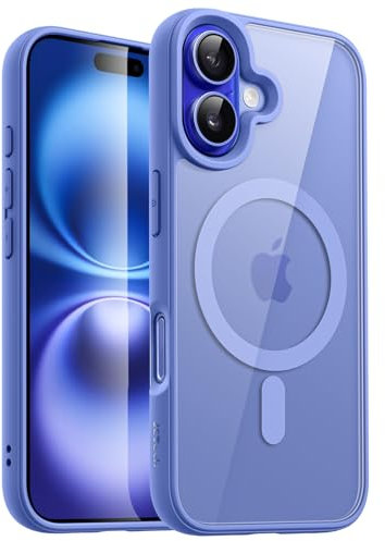 JETech Magnetic Case for iPhone 16 6.1-Inch Compatible with MagSafe, Shockproof Phone Bumper Cover, Solid Color Matte TPU Frame, Anti-Scratch Clear Back (Ultramarine)