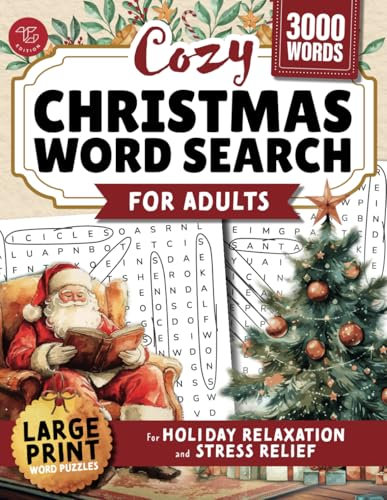 Cozy Christmas Word Search for Adults: Large Print Word Puzzles for Holiday Relaxation and Stress Relief (Word Find Books For Adults)