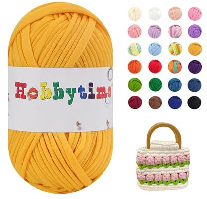 Naturezhen 5 Pezzi Fettuccia per Borse a Uncinetto, 500g Filato Maglieria Filato Grosso 3mm per Ferri e Uncinetto, Fai da Te, Decorazioni, Artigianato, Borse Coperte Scarpe (Giallo di limone)