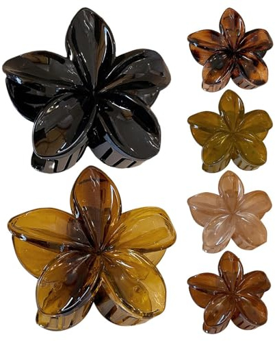 Gihioue Blumen-Haarklammern für Haare,Blumen-Haarklammern - 6X Haarnadeln mit Blumenmotiv für den Urlaub am Meer im französischen Stil,Hinterkopf-Dutt-Kopfschmuck für Damen, Kleid-Accessoire