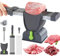 Meat Slicer Machine for Home, Stainless Steel Meat Cleaver, 2-4 mm Adjustable Thickness Fresh Meat Cutter Food Slicer with Sharpener, 2 x Cleaning Brushes, Dishwasher Safe, for Beef Pork Gray
