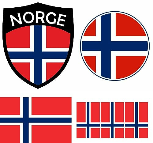 Norvegia - Ferro da stiro con stemma di trasferimento termoadesivo, 6 pezzi, 6B