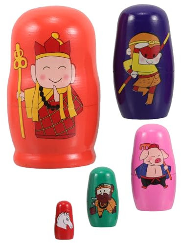 ibasenice 5 Layer Russian Nesting Dolls Toys Wooden Stacking Dolls for Baby Educational Toddler Toys for Boys and Girls Christmas
