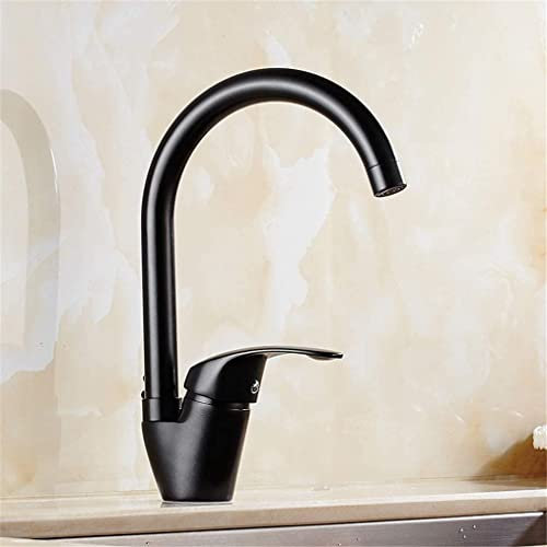 Kitchen Faucet Black Paint Sink Mixer Tap 360 Degree Rotation Aerator Deck Mounted Single Lever Retro Kitchen Sink Faucet Torneira Cozinha