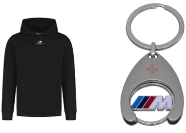 BMW M Hoodie schwarz Unisex Kapuzenpullover Bio-Baumwolle Motorsport Fanwear Größe M