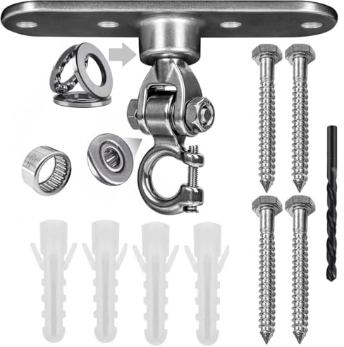 Yyiwhmy Deckenhaken Hängesessel, 180° Drehen Schwerlast Deckenhalterung Schaukelhaken 304 Edelstahl Hängematten Befestigung geeignet für Boxsäcke Schaukelhaken Yoga Fitnessstudio,680kg Kapazität