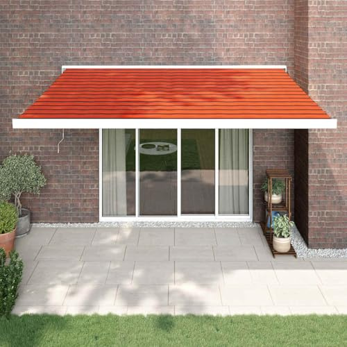 Toldo retráctil Aluminio y Tela Naranja y marrón 4x3 m Toldos de Exterior
