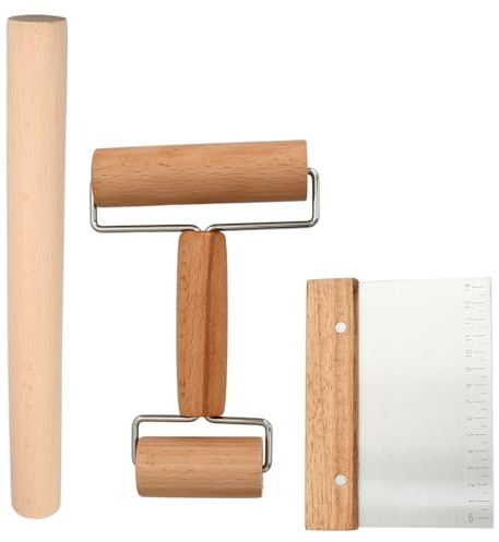 1 Mattarello Con Due Estremità1 mattarello legno 1 tarocco per impasti utensili cucina acciaio inox accessori cucina Accessori Da Forno