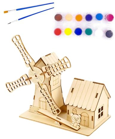 Ceeyoll Holzpuzzle 3D Solarbetrieben 12-Farben-Lackierung Holzmaterial DIY-Bastelset Einfach Zu Montieren Robuste Konstruktion Geeignet Für Kinder Im Alter Von 8-12 Jahren STEM-Bausätze