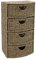 JVL 4 Drawer bow front natural seagrass bathroom cabinet chest storage unit