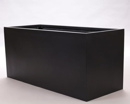 Pflanztrog, Pflanzkübel Fiberglas Raumteiler Rechteckig 150x62x70cm elegant schwarz-matt.