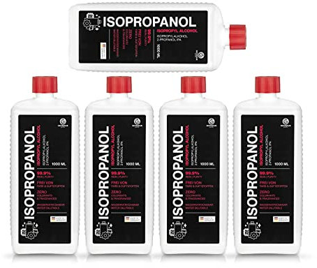 Octopus Isopropanolo 99,9% 5L di alcool più pulito - alcool isopropilico 2-propanolo IPA, il detergente a tutto tondo per lo sgrassaggio