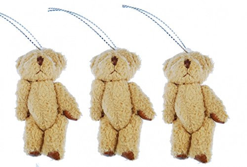 Miniblings 3 Pieces Christmas Tree Decorations Ornaments Ornament Xmas Teddy Bear Plush