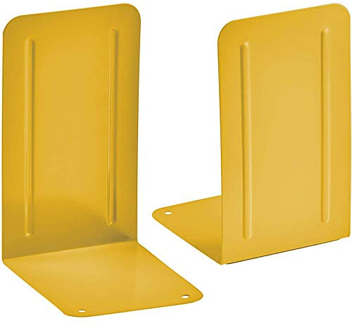 Acrimet Premium Serre-Livres en Métal Robuste (Couleur Jaune) (1 Paire)