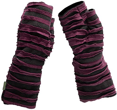 Vishes - Alternative Bekleidung - Arm Stulpen Pulswärmer mit Daumen Handschuhe Aufgeschnitten Cutwork tiefrot-schwarz