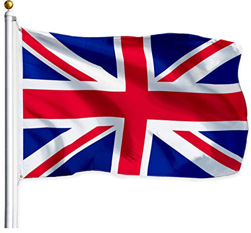G128 Regno Unito Bandiera (Britannico, Union Jack) | 3x5 Piedi | Stampati - Colori Vivaci, Gommini di Protezione in Ottone, del Poliestere