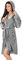 DecoKing Vestaglia XS Corto Donna Uomo Unisex Cappuccio Microfibra Soffice Morbido Piacevole Pile Grigio Acciaio Argento Robby