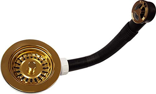 A&H™ 90mm PVD (Non-Tarnishing) Brass Basket Strainer Waste with Overflow