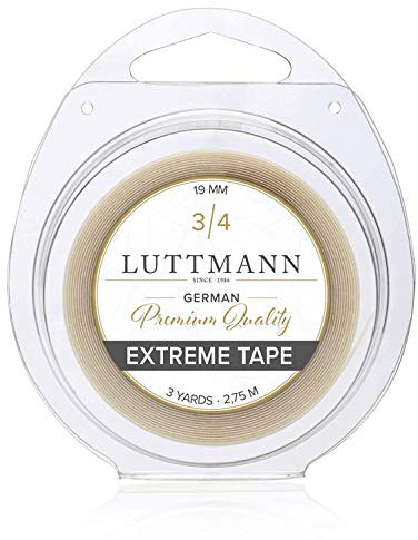 LUTTMANN® Extreme Tape - Premium Quality extreme Hold Klebeband Kleberolle Lacefront transparent für Haarsysteme, Haarteile, Perücken, Toupets & Extensions - in verschiedenen Größen (19 mm x 2,75 m)