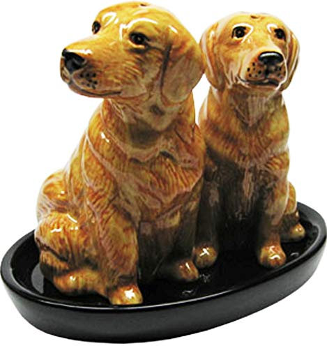 Keramik Salz und Pfefferstreuer Set mit Hundemotiv (Golden Retriever)