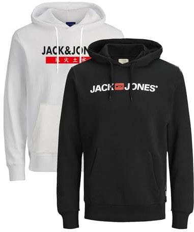 JACK & JONES Infinity Herren Hoodie Infinity Multipack 2er und 3er Pack Mehrstückpackung Kapuzenpullover (DE/NL/SE/PL, Alphanumerisch, XXL, Regular, Regular, Elements/ECORP 2er Pack)