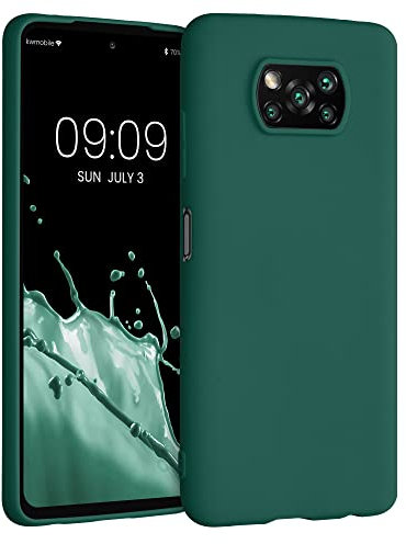 kwmobile Housse Compatible avec Xiaomi Poco X3 NFC/Poco X3 Pro Coque - Housse de téléphone Protection Souple en Silicone - Vert Bouteille