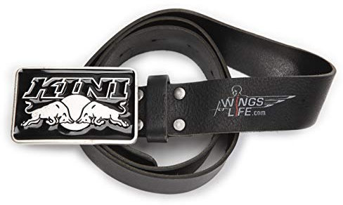 Kini Red Bull Leather Belt (95cm) – Ledergürtel für Herren, Hochwertiger Gürtel, Metallschnalle, Männergürtel, Accessoires, Echtleder