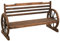 vidaXL Tannenholz Massiv Gartenbank Wagenrad-Design Holzbank Parkbank Sitzbank Gartenmöbel Bank Balkonbank Terrassenbank Outdoor 142cm