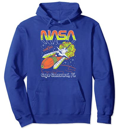 NASA Cape Canaveral FL Blast Off Retro Pullover Hoodie