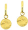 ARTIQO Creolen aus Edelstahl Ohrringe, Creolen mit Anhänger (1,5cm Durchmesser) Statement Ohrringe mit Plättchen Anhänger - wasserfest und hautfreundlich - Modell Plättchen-Gold