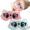 Lot de 2 masques de sommeil de style dessin animé – Masque de sommeil doux et moelleux pour les yeux, masque de sommeil pour femmes et enfants