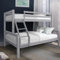 Blisswood Bunk Bed With 2x Mattress, 4ft6 Double & 3ft Single Wooden Triple Bunk Beds With Ladder Triple Sleeper Kids Bunk Bed, Solid Pine Wood Frame Children Single Double Bed Frame (Grey)