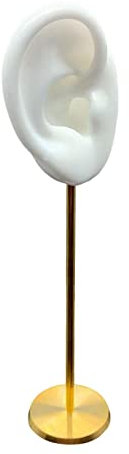 Earring Display Stand, Ear Shaped Stud Holder Round Base Earring Holder Silicone Earrings Organizer for Birthday Girls Women Wedding Decor, White Right