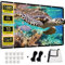 Pantalla de proyector de 150 pulgadas, pantalla de proyección 4K 16:9 HD, pantalla frontal trasera plegable, pantalla de video portátil de doble cara para cine en casa, patio, viajes (150)