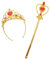 Ciao- Petite Princesse kit de déguisement bijoux (diadème et baguette), or/rouge