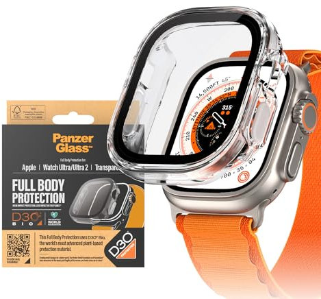PanzerGlass™ Protector de Pantalla Completo para Apple Watch Ultra 2023 - Protege tu Reloj con Estilo y Confianza, transperante