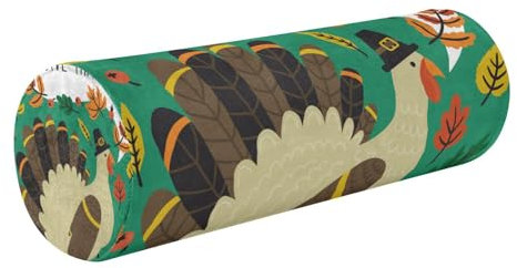 Cervical Pillow Spa Yoga Neck Roll Pillow Round Pillow Chair Cushion Small Round Cushion Bed Support Pillow Holiday Card Turkey Pilgrim Hat Autumn