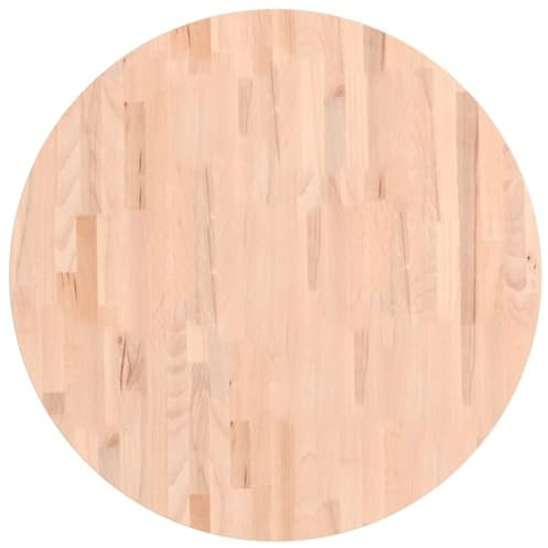 vidaXL Tischplatte Ø80x1,5 cm Rund Massivholz Buche
