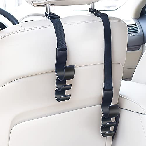 Kocusu Kopfstützenhalterung Auto Haken,Einstellbar Auto Kopfstütze Haken,Taschenhalter Auto Haken Kopfstütze,Autohaken bis 15KG für Einkaufstaschen,Organizer,Tasche,Regenschirm,2 Stück