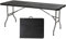 Sekey Buffettisch Tisch klappbar, Rattan Optik Campingtisch Partytisch Klapptisch Gartentisch mit Tragegriff für Garten Balkon Terrasse, 150,5x70,5x73 cm, Anthrazit