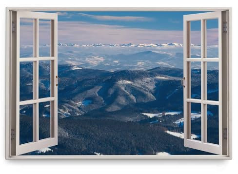 Paul Sinus Wandbild 120x80cm Fensterbild Berge Gebirge Natur Horizont Schneegipfel