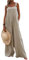 Loalirando Salopette da Tuta Casual Donna Tuta Estiva Donna Tuta Intera Jumpsuit Donna Senza Maniche Playsuit Tuta a Gamba Larga con Tasche da Spiaggia (Cachi, L)