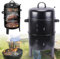 Horno para ahumar, barril para ahumar, barbacoa, horno, ahumador, con termómetro, 84 cm, parrilla de carbón vegetal, regulador de ventilación, armario para ahumar, barbacoa, horno, ahumador para asar