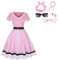 maxToonrain Déguisement pour adultes drôle, robes pour femmes, robe de cocktail vintage à pois, costumes d'Halloween pour femmes (pois roses, XL)