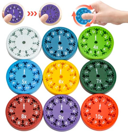 Mathematische Fidget Spinner, 9 Stück Math Fidget Spinner, Zahlen Fidget Spinner Sensorisches Spielzeug, Fidget Spinner Toy Erwachsenes Kinder, Mathe Lernspiele Zappel Spielzeug