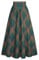 Viktorianische Kariert Rock Damen Vintage High Waist mit Kordelzug Lange Röcke Grün Plaid M