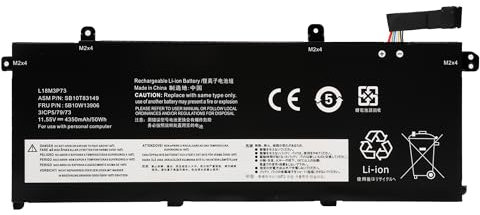 BLESYS L18M3P73 L18M3P74 Laptop Akku für Lenovo ThinkPad T490 T495 P43s P14s T14 Gen 1 Gen 2 Series L18C3P71 L18C3P72 L18L3P73 [11,55V 4350mAh]