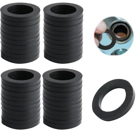 Flachdichtungen Dichtung Schwarz,40 Stück 1/2 Zoll Gummidichtung Rund,Flachdichtung Dichtungsringe für Wasserhahn, O-Ring, Gummi, Duschschlauch-Unterlegscheibe,19 mm OD 11 mm ID